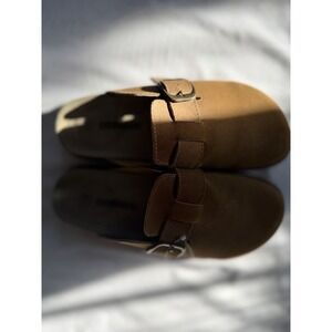 CUSHIONAIRE Hana Womens Clogs, Comfortable Brown Suede Clogs for Women. Size 11M